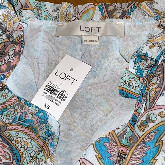 LOFT PAISLEY LONG SLEEVE BLOUSE - Picture 4 of 8